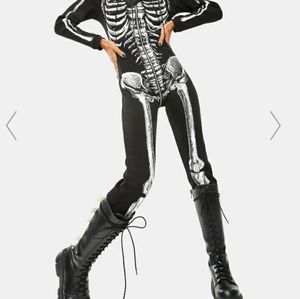 NWOT Skeleton thermal onesie